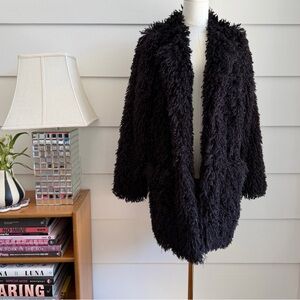 Smythe Mongolian Faux Fur Shaggy Mid Length Coat